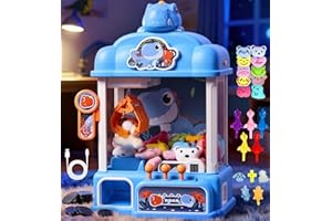 CWLAKON Claw Machine for Kids Boys Dinosaur Toys, Mini Vending Machine with Sound & 20 Mini Toys, Large Candy Grabber Prize D
