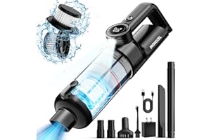 MONOZEL Handheld Vacuum Cordless - Car Vacuum Cleaner with Brushless Motor, 15000Pa Strong Suction with LED Light, Type C Cable and Charger, 2 Fliters, Portable Hand Vacuum for Home, Pet and Car