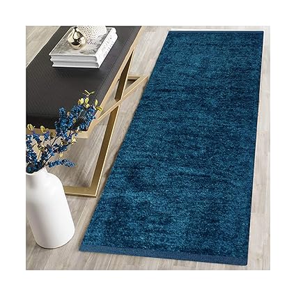 ARFA HOME FURNISHING Polyester Blend Soft Indoor Modern Shag Area Rug Carpet with Feather Touch for Dining Room, Home Bedroom (22X48 Inch, Blue)