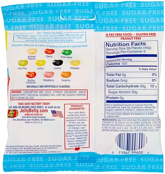 SUGAR-FREE JELLY BELLY JELLY BEANS – GENUINE, OFFICIAL, STRAIGHT FROM THE SOURCE, 2.8 OUNCE (PACK OF 12)