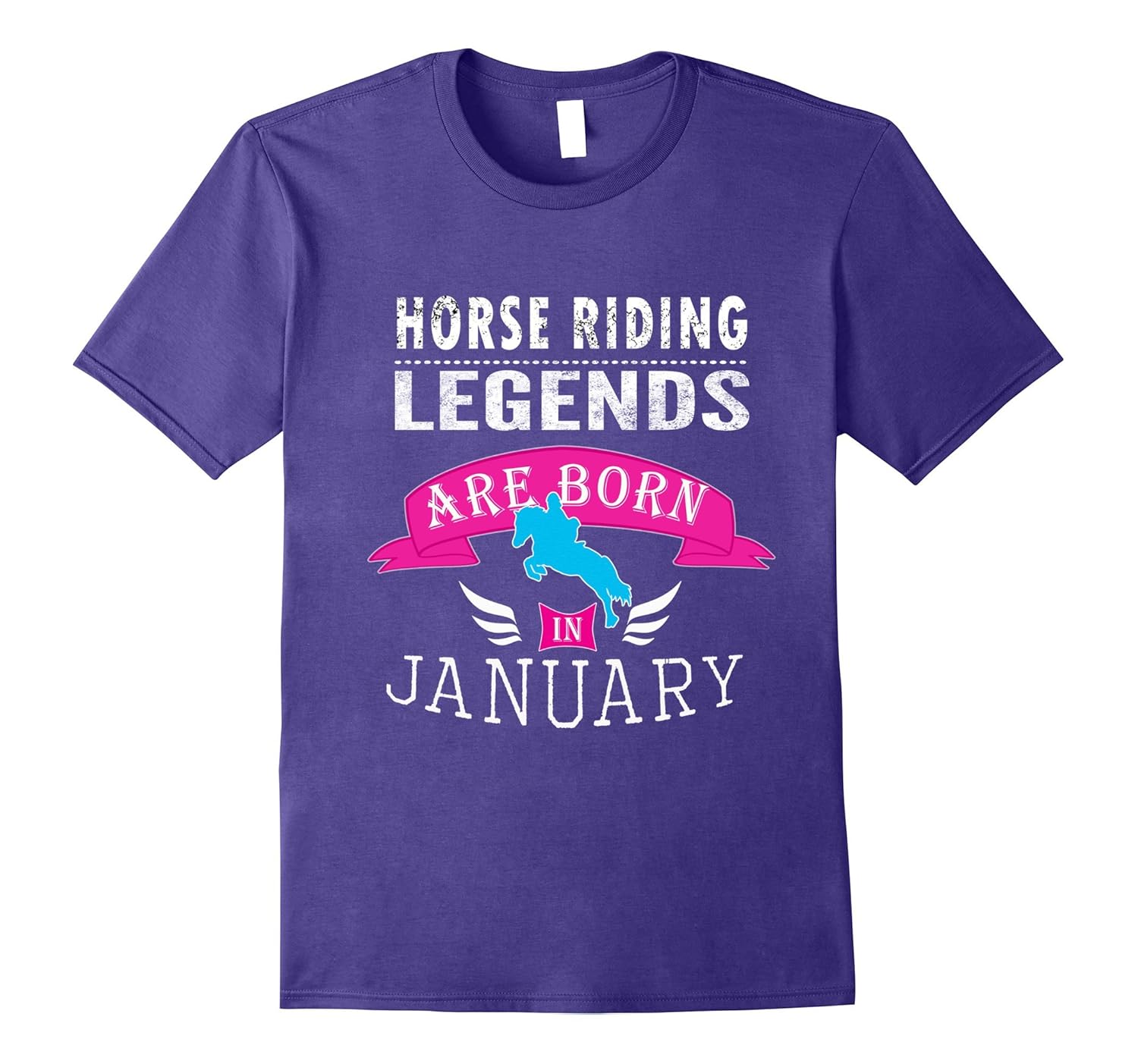 Top Girls Horse Riding Legends Born January Gift T-Shirt-ANZ