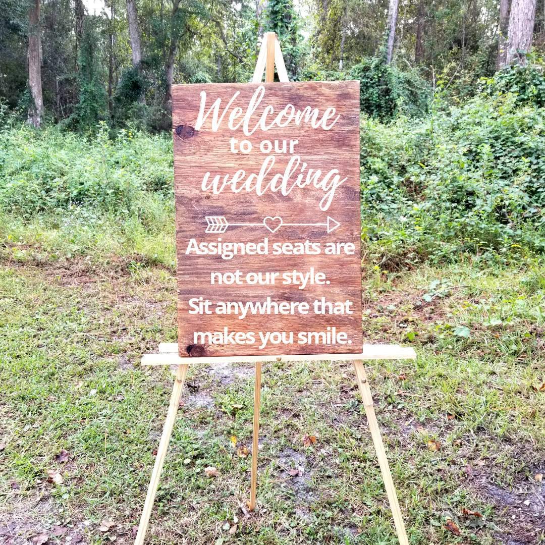 Wood Wedding Welcome Sign Ceremony Sign Seating Plan Sign Rustic Wedding Decor Reception Sign Sit Anywhere Pick A Seat Not A Side Buy Online In Burundi At Burundi Desertcart Com Productid 105010303