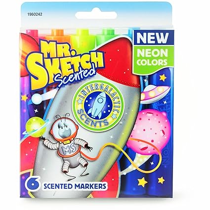 Mr Sketch Scented Markers Intergalactic Neon Chisel Tip 6pk