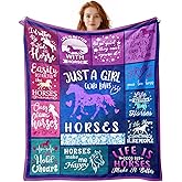 Horse Blanket Horses Gifts for Girls Horses Lover Gifts - Just A Girl Who Loves Horse 50" X 60" Soft Throw Blanket - Christmas Birthday Present for Women