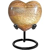 Everlight Memorials Heart-Shaped Mango Wood Keepsake Urn - A Warm, Natural Tribute to Cherished Memories - Small Memorial for Human Ashes, Handcrafted with Love and Grace