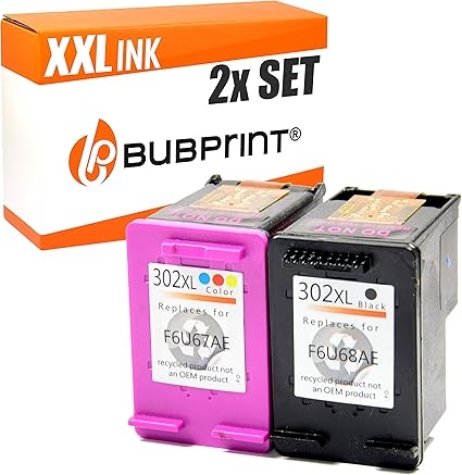 Bubprint Cartuchos de Impresora Compatible con HP 302XL - Color + ...