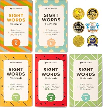 Think Tank Scholar Sight Word Flash Cards Bundle Kit (Preschool, Kindergarten, 1st, 2nd and 3rd Grade) for Kids Ages 3-9 Years Old with 500 and Above Words to Learn in The Complete Box Set