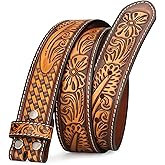 TYWestyles No Buckle Full Grain Leather Belt Men Women Fits With 1.5 Inch Buckle