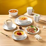 Simpa 12-Piece Dinnerware Set Porcelain White Gloss Microwave Safe Dishwasher view 4