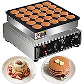 110V US Commercial 25PCS Mini Pancake Maker,950W Mini Dutch Pancake Maker,Non-stick,Dutch Poffertjes Grill,Stainless Steel,Br