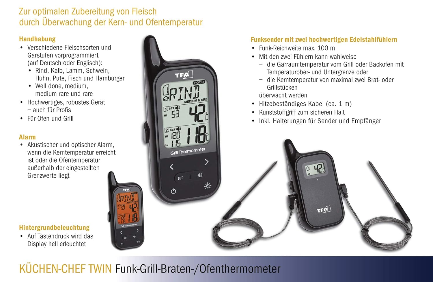 Scharmützel Accor Ozon thermometer ofen temperatur kerntemperatur Deck