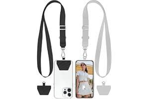 SHANSHUI Phone Lanyard, 2 Pack Phone Lanyard Strap 2X Durable Tether Tab Universal Nylon Phone Neck Phone Strap Crossbody Lanyard for Cell Phone Fit All Smartphones