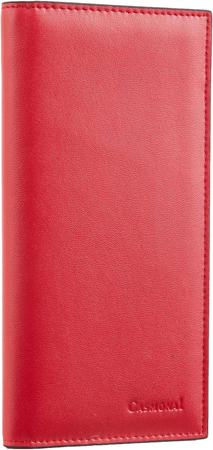 Casmonal Genuine Leather Checkbook Cover For Men & Women Checkbook Holder Wallet RFID Blocking(Black) at  Women’s Clothing store