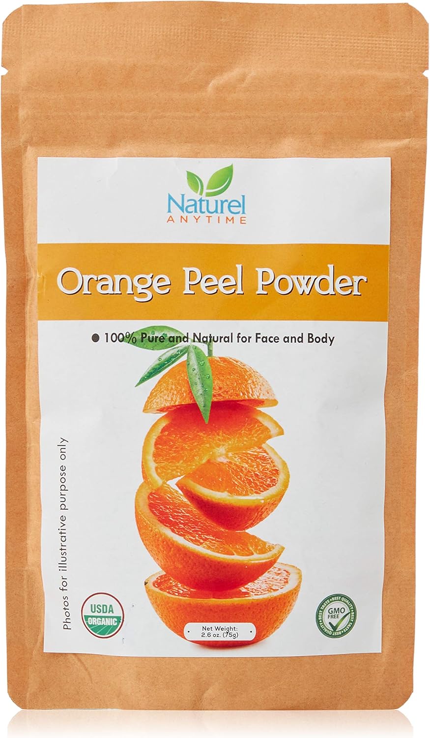 Orange peel Powder 100 pure for face and Body, USDA/ECO Organic