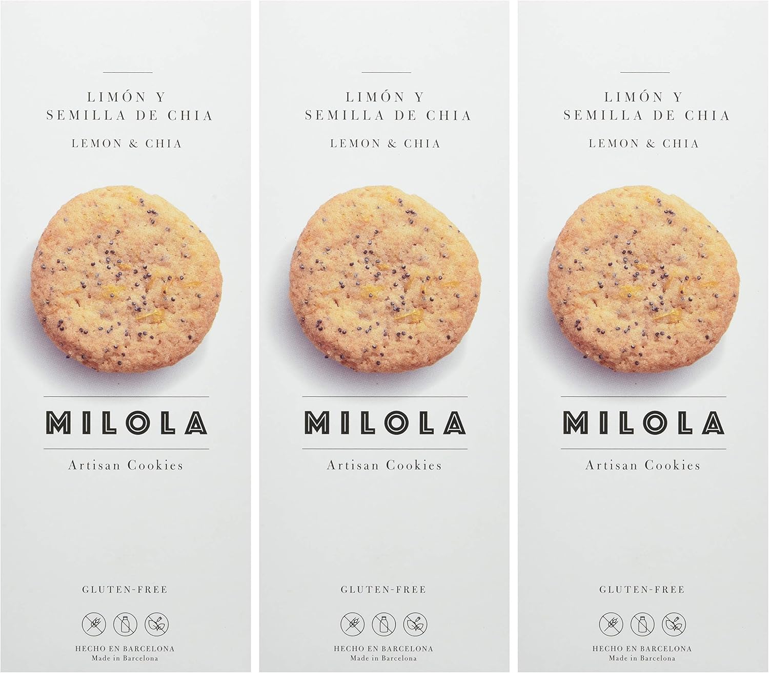 Milola, Galleta de Limón y Semillas de Chía - 3 de 140 gr. (Total ...