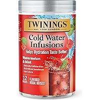 Twinings Cold Water Infusions Flavored Water Enhancer, Watermelon & Mint, 12 Count (Pack of 6)