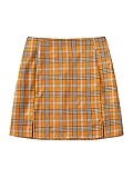 WDIRARA Women's Plaid Skirt High Waist Split Front