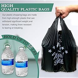 1000 Count Black “Thank You” T-Shirt Bags