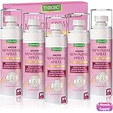 Topical 5% Minoxidil Spray for Men & Women, Hair Regrowth Treatment with Biotin for Thinning Hair, Receding Hairline & Alopecia Areata, Extra Strength Hair Loss (5 x 3.38 OZ, 8-9 Month's Supply)