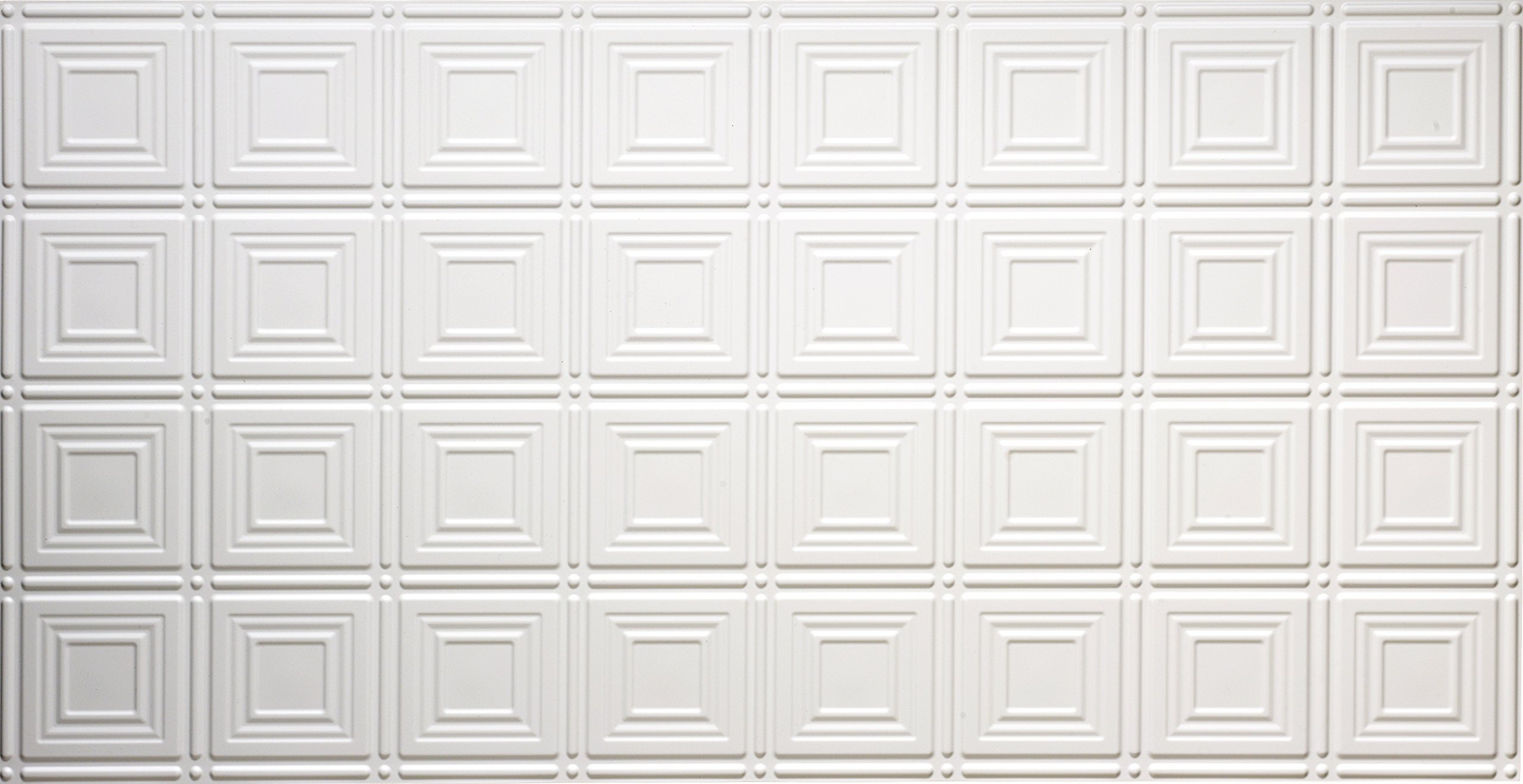 204W Modern Tin Style Panels for Glue-Up Installation, Matte White