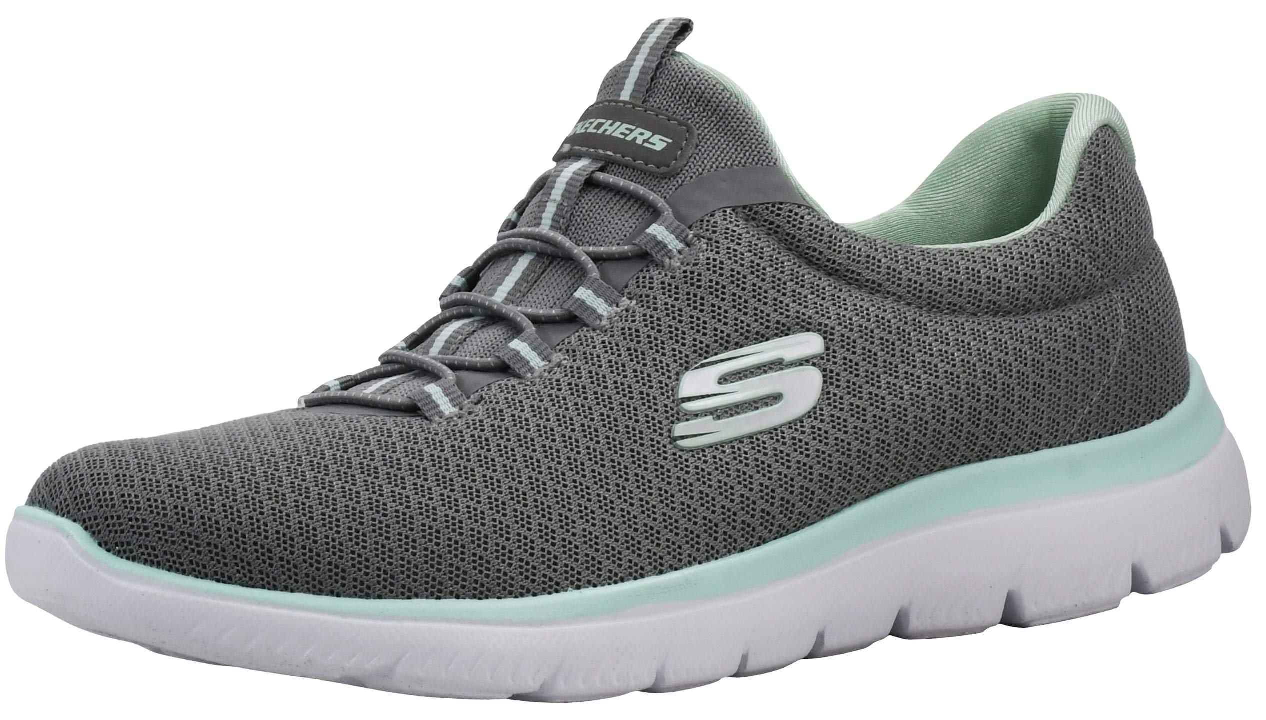 Skechers Sport Women's Summits Sneaker, Grey/Aqua, 10 W Image