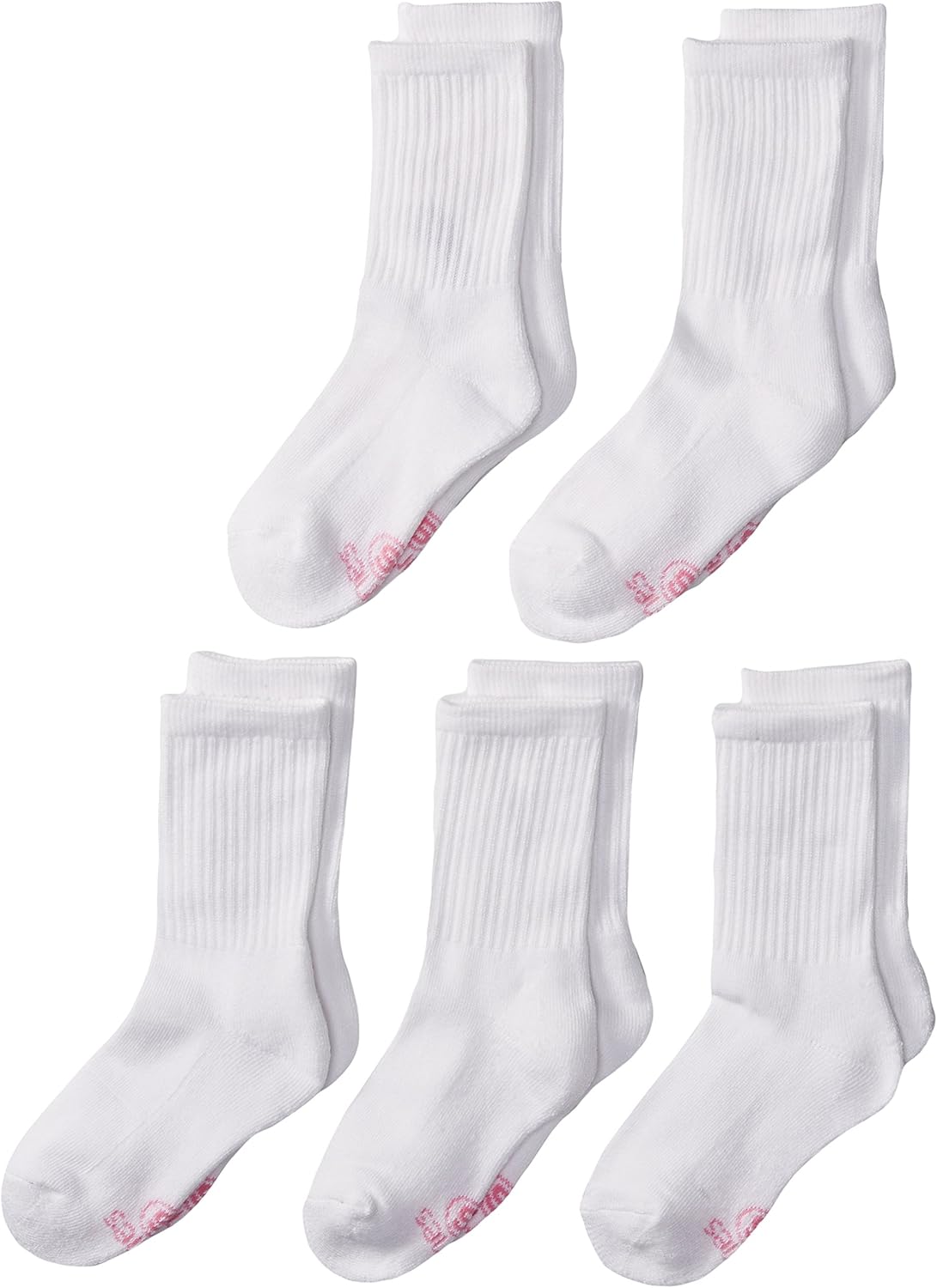 Hanes Ultimate Girls' 5-Pack Crew EZ Sort Socks: Clothing