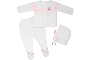 Escalett Layette Newborn Baby Knitted Clothes Set, Coming Home Infant Knit Outfit for Boys and Girls