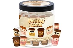 DEARMINE Positive Latte Jar 60 Affirmation Cards, Emotional Support Latte, Coffee Lover Gifts for Women, Gifts for Latte Lovers, Coffee Gifts, Coffee Gifts For Women, Coffee Themed Gifts