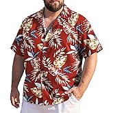 American Trends Big and Tall Hawaiian Shirts for Men Short Sleeve Plus Size 4XL 5XL 6XL, Relaxed Fit Vacation Beach Wear