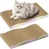 Cat Scratching Board 2-Pack, Reversible Cat Scratcher Pad, Large | Odor-free,reversible,wave-shaped,sturdy, extra large,custom corrugated board,2-pack,cat toy