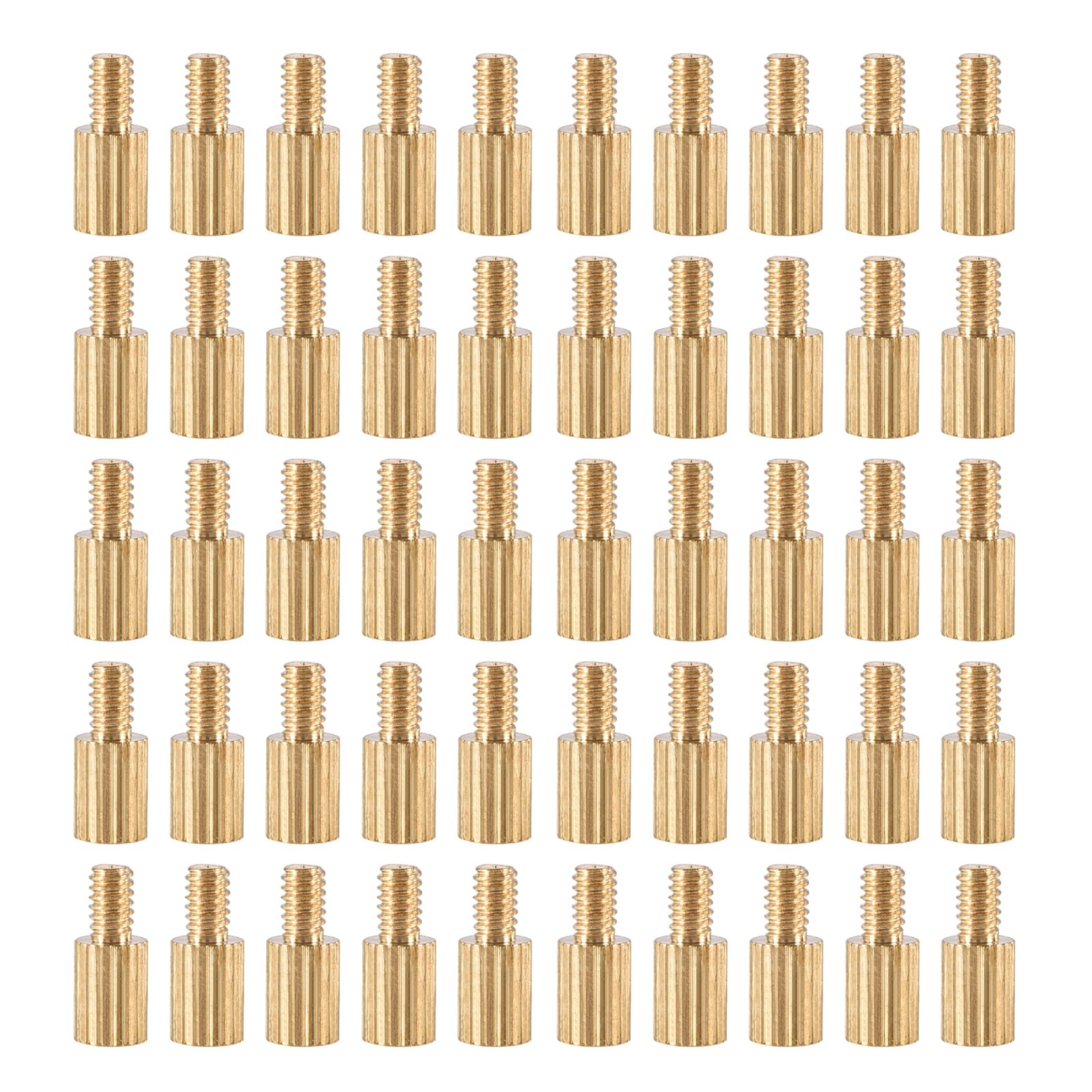 YOKIVE 55 Pcs M2 Standoff Screws, Brass Knurled PCB Standoffs, Keep Height Consistent, Great for Motherboard (Gold Tone, 4mm+4mm)