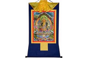 Gandhanra Tantric Tibetan Buddhist Thangka Wall Hanging,Ksitigarbha Thangka,The Bodhisattva of Hell-Beings,Hot Stamping Broca