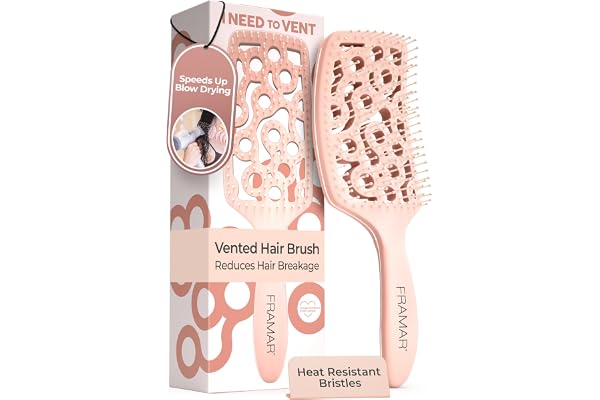 FRAMAR Professional Wet Hair Brush - Vented Hair Brush For Women, Curved Hair Detangler, Brosse a Cheveux, Curly Hair Brush H