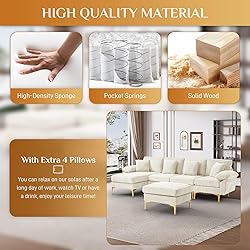 Wrofly U-Shaped Sectional Sofa Couch, 114" Comfy