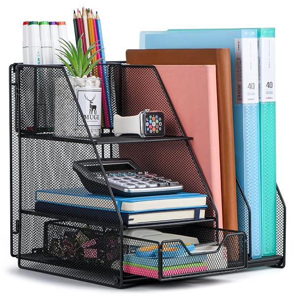 TOPWEY DESK ORGANIZER, FILE ORGANIZER FOR DESK WITH...
