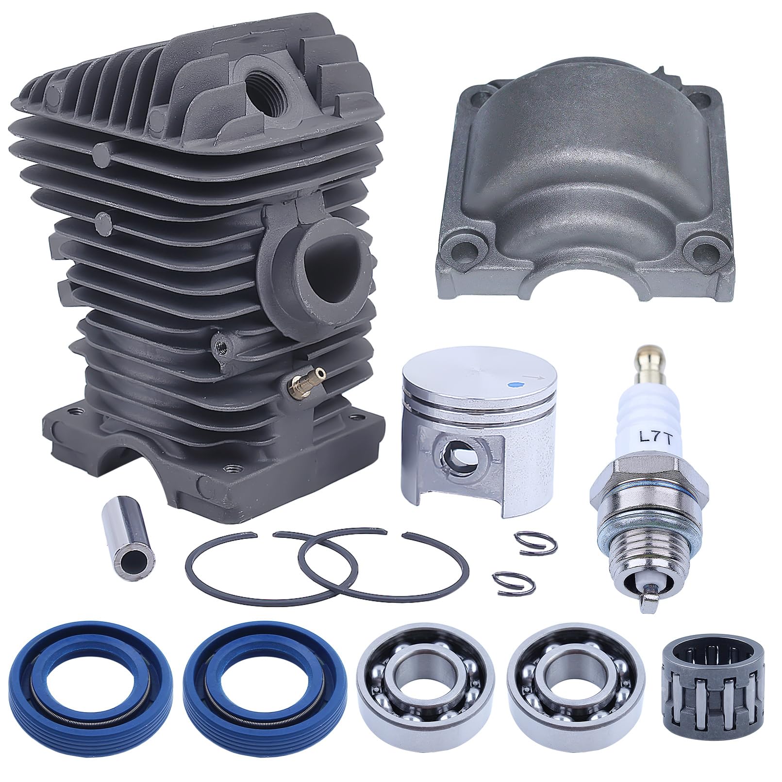 Photo 1 of Adefol 40mm Cylinder Piston Kit For Stihl MS210 021 MS 210 Chainsaw with Crank Bearing Oil Seals Engine Pan Needle Bearing Spark Plug Replacement Parts for 1123 020 1216 11230201216