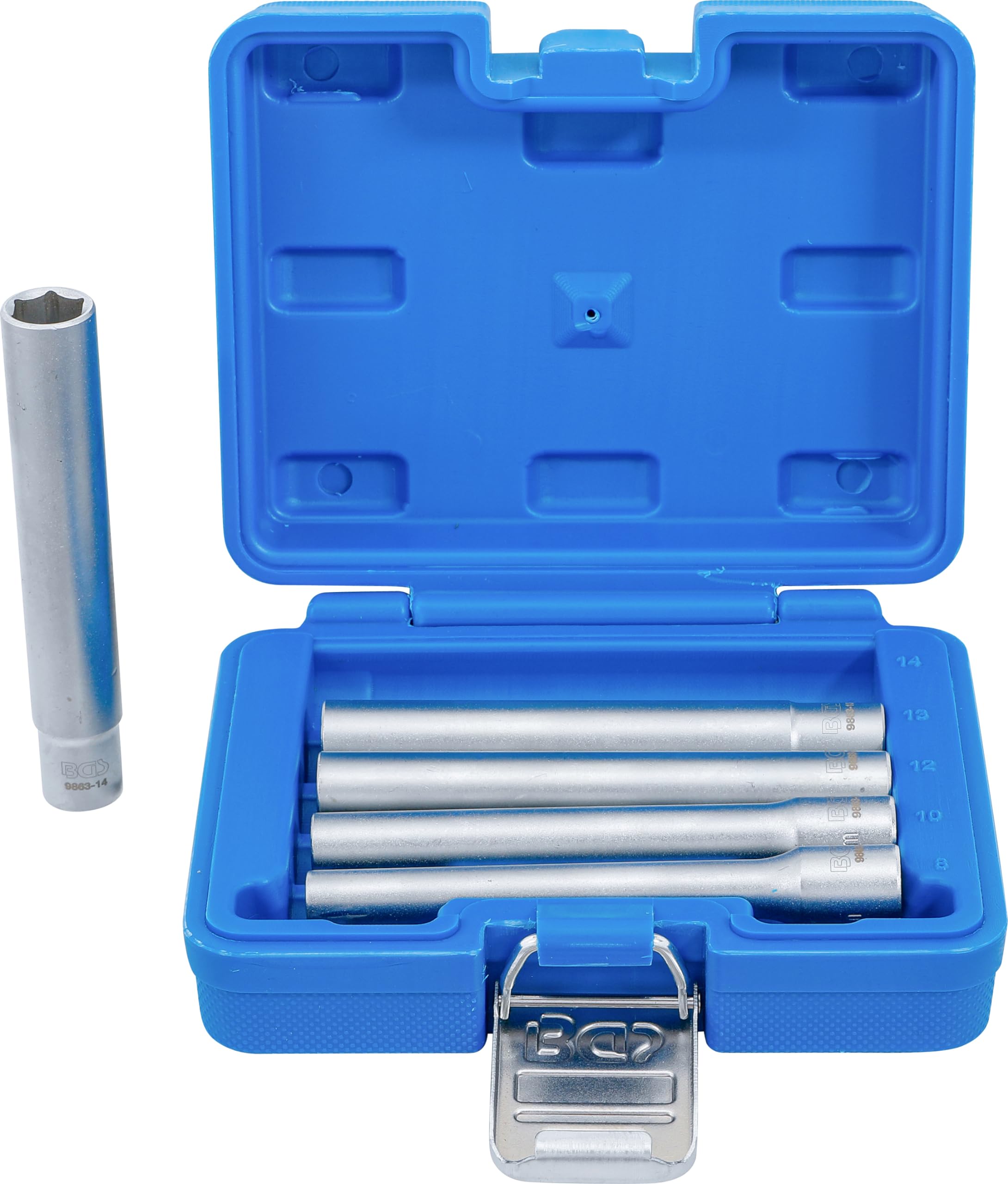 BGS 9863 | Socket Set, Hexagon, extra deep | 10 mm (3/8 ") Drive | SW 8 - 14 mm | 5 pcs.