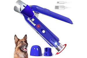 KRONWEL 2-in-1 Rechargeable Dog Nail Grinder & Dog Nail Clippers, Dog Nail Trimmers for Large Dogs, Pet Nail Grinder for Dogs, Electric Dog Nail Trimmer for Medium Dogs, Toenail & Small Dog Nail Clipper