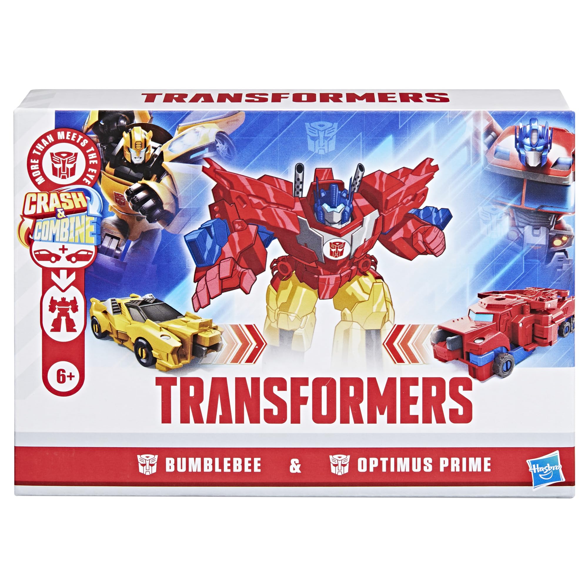 Transformers Crash & Combine Heroes, 3.75-Inch Converting Bumblebee and Optimus Prime Action Figures, Robot Toys for Kids 6 and Up (Amazon Exclusive)