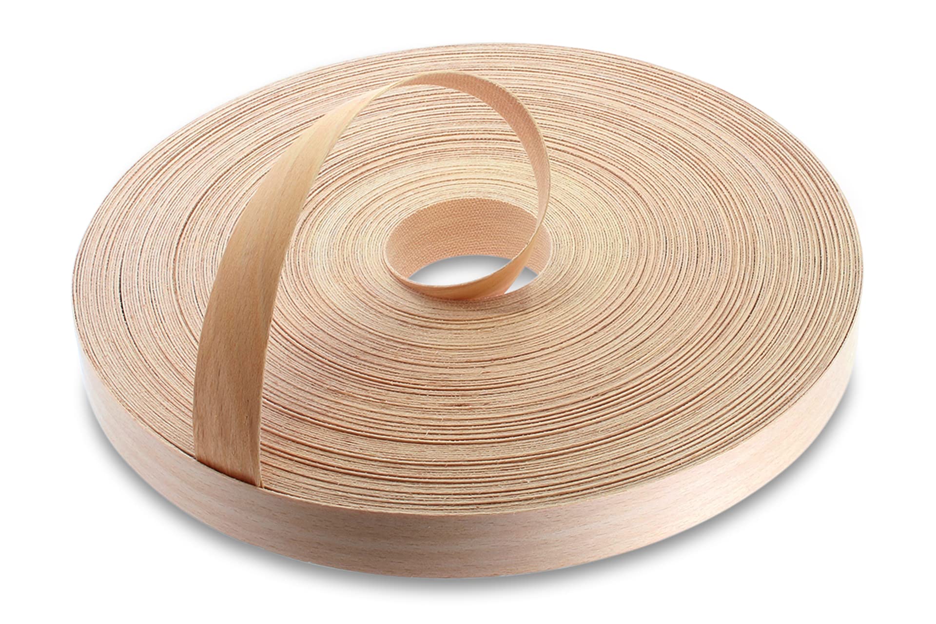 WoodPress® 22mm Real Beech Edging Tape - 50m Iron On Edging Strip - Pre-Glued Edge Banding for DIY Application - Wood Trim Edging Tape for Desk, Cabinet, Door - Edging Strip for Furniture Restoration