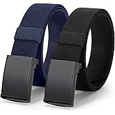 JASGOOD 2 Pack Stretch Web Belt for Men with Metal Buckle Outdoor Work Sports Hunting Hiking