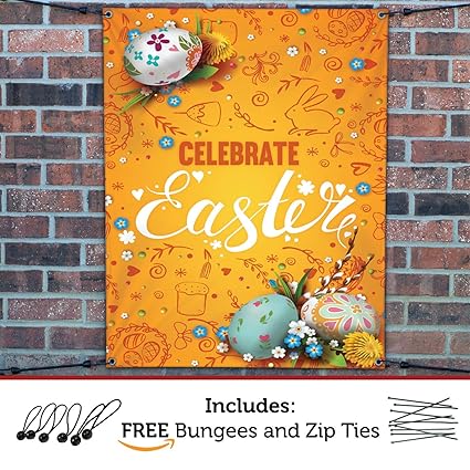 Amazon Com Half Price Banners Celebrate Easter Vinyl Banner