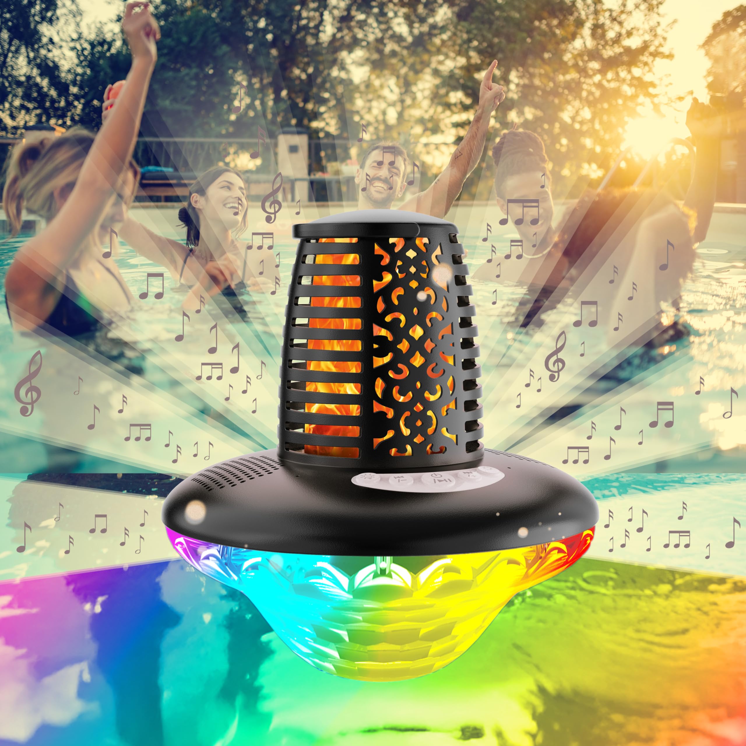 Photo 1 of VISOFO Floating Bluetooth Pool Speaker with Lights | Pool Accessories Above Ground and Inground Swimming Waterproof IP68 Hot Tub Outdoor Patio Deals Wireless Cool Stuff Decor Fun Must Have Gifts