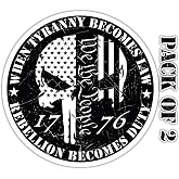 Thats It! Tyranny Becomes Law Rebellion Becomes Duty Punisher Skull Sticker | Removable Decal Car Bumper | Indoor Outdoor Window Sticker | Vinyl Decal for Car & Truck | Waterproof Sticker | TI – 412
