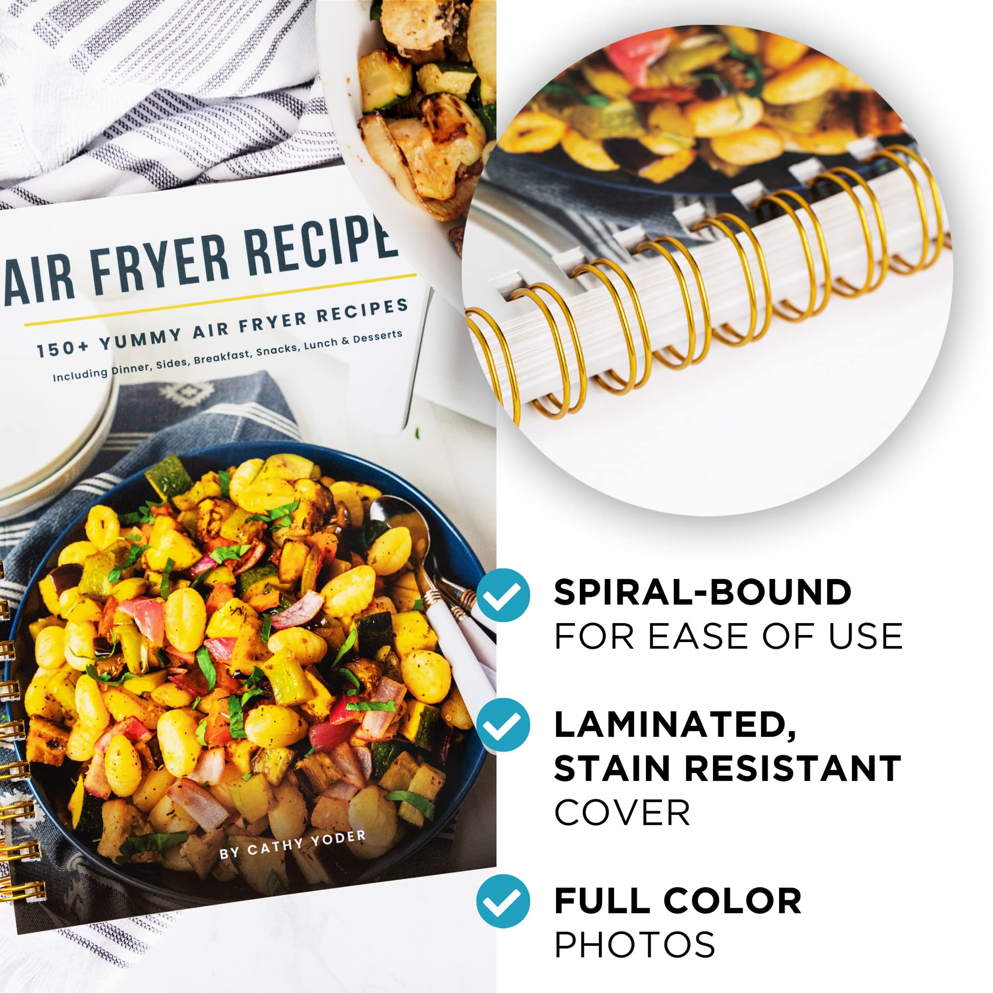 Cathy Yoder's Air Fryer Cookbook: Air Fryer Recipes Cookbook for Beginners to Advanced, 150+ Easy, Delicious, Healthy AirFryer Recipe book, Cooking Guide Pictures, Effortless AirFryer Meals Cook Book