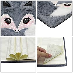 Fuzzy Plush Notebook Journal Cute Cartoon Fox Diary
