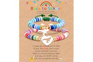 GBTBYS 2PCS Mother Daughter/Son Bracelet Back to School Gifts First Communion Gift Mommy and Me Bracelets Big Sister Baptism Birthday Matching Wish Bracelets Set for Mom Daughters Sons Sisters