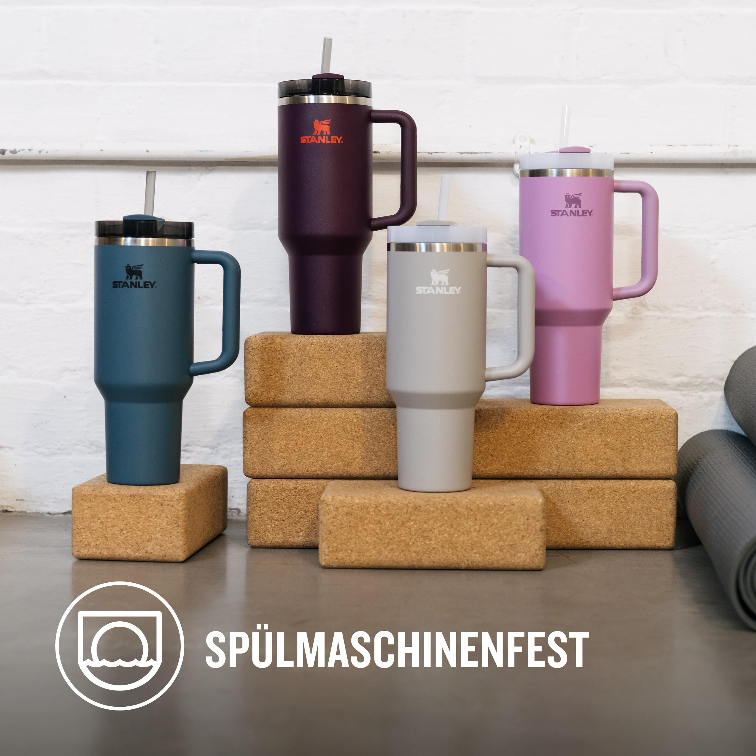 STANLEY 1913 Quencher H2.0 Flowstate Trinkflasche Mit Strohhalm 1.2L - Thermobecher Kühlt 11 Stunden - 48 Stunden Eisgekühlt - Spülmaschinenfest - Thermosflasche BPA Frei - Edelstahl - Plum 6