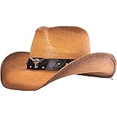 grinderPUNCH Western Outback Cowboy Hat Men's Women's Style Classic Straw Western Cowgirl Hat