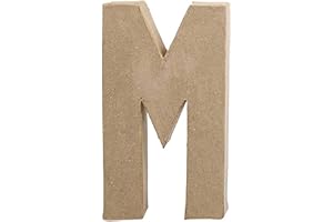 Creativ 100263 20.5 cm 1-Piece Papier Mache Letter M, Beige